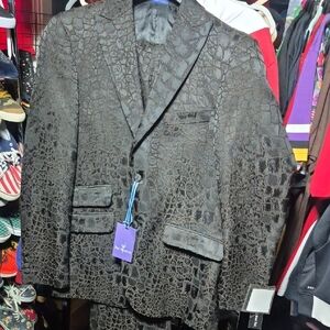 Men's Black Textured Blazer